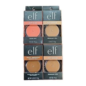 e.l.f. 4 Pcs Mixed Putty Bronzer Plus Blush Lot, Sealed